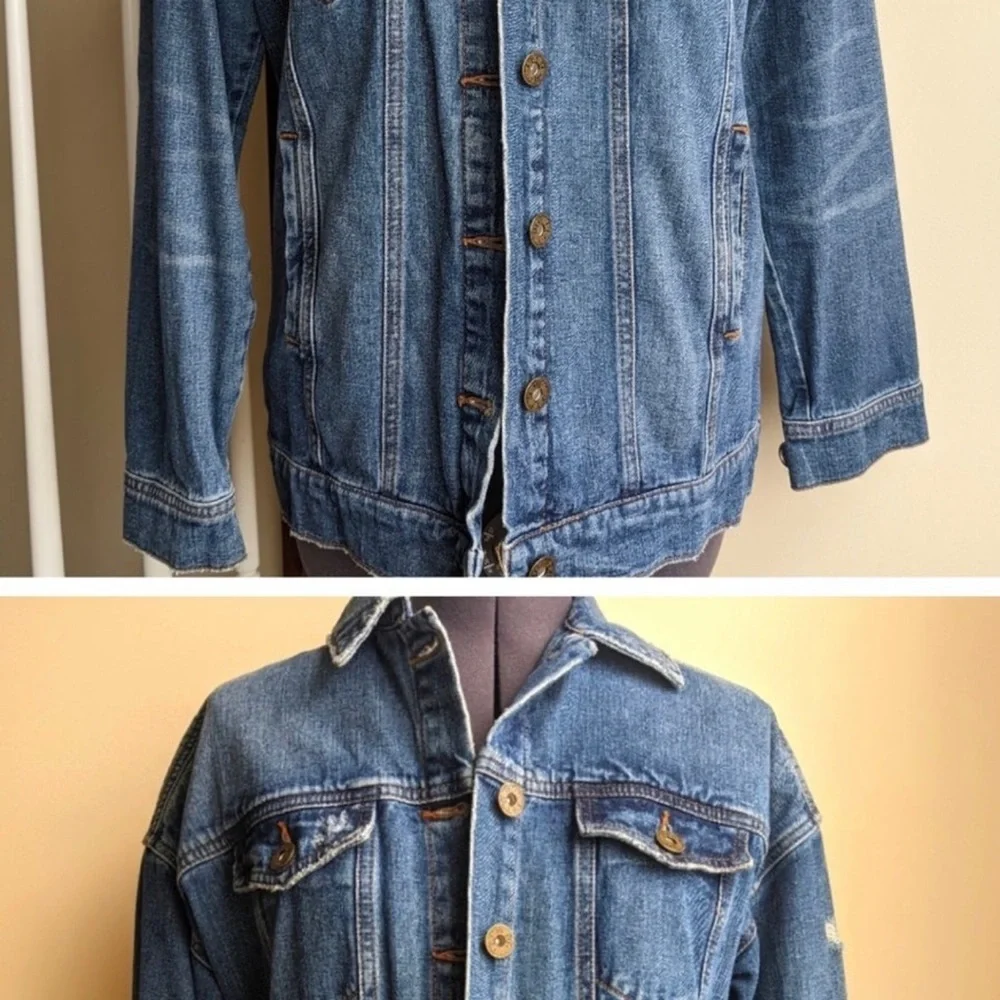 Free People Women's Jolene
Denim Trucker Jacket in Deep
Sea Size XS. - Picture 7 of 7